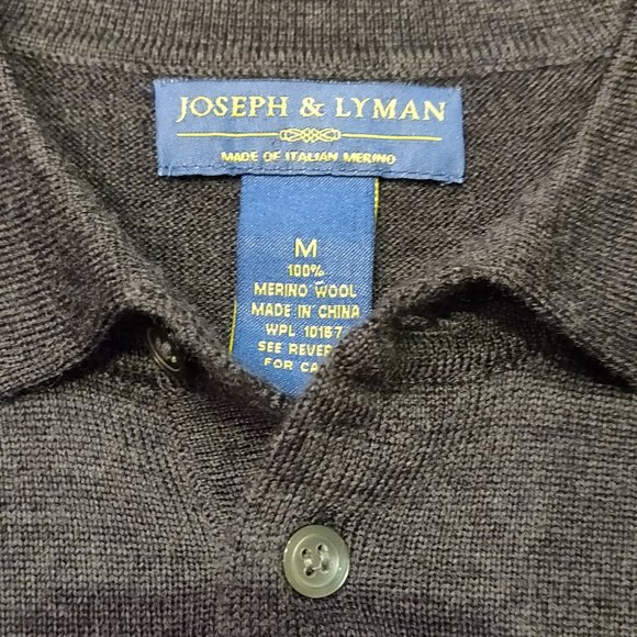 Joseph & Lyman Merino Wool Grey Men's Sweater SIZE MEDIUM - Picture 2 of 4